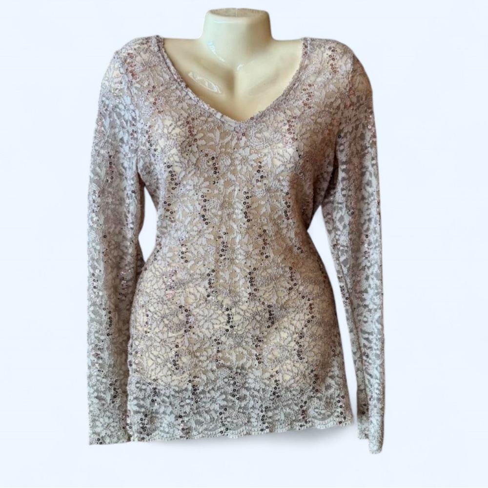 BKE Lace V-Neck Blouse